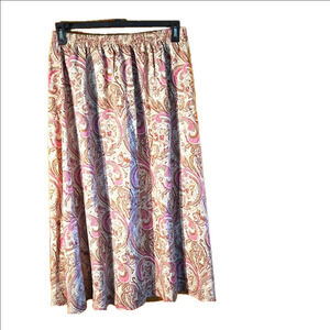 220 Hickory Paisley Print Rayon Skirt Midi Length Women size L